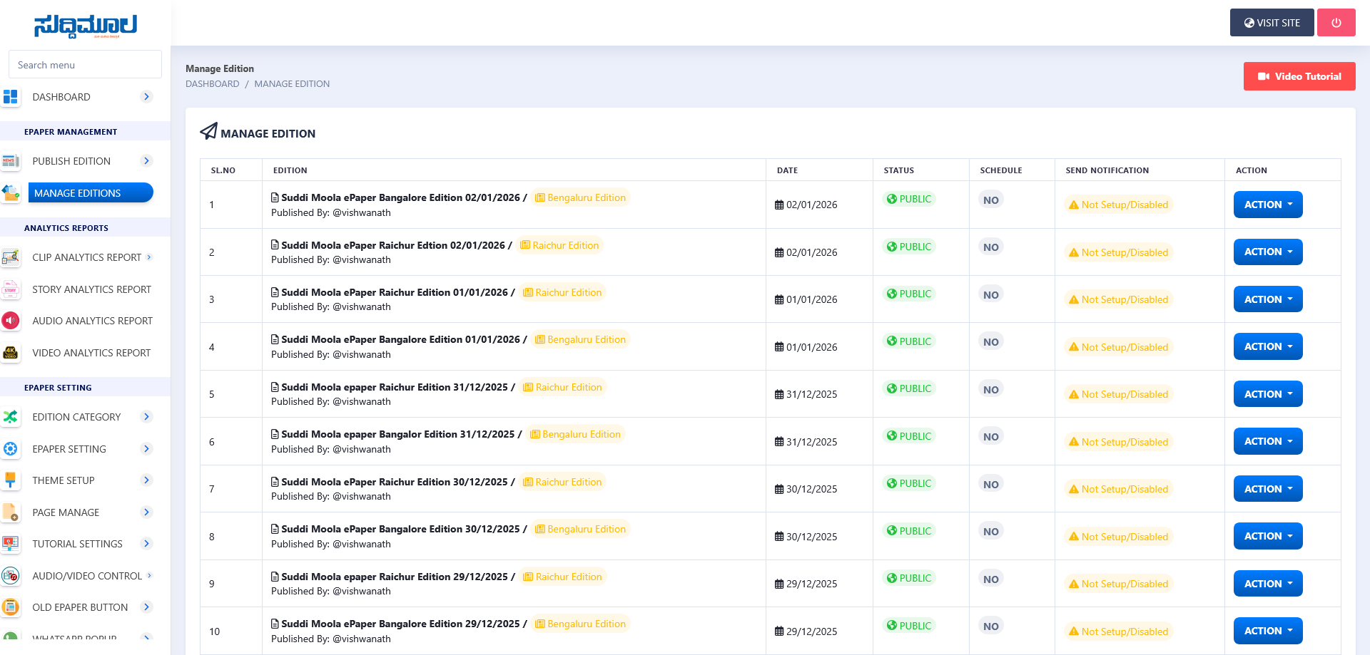 Edition Management - Smart Edition Scheduler